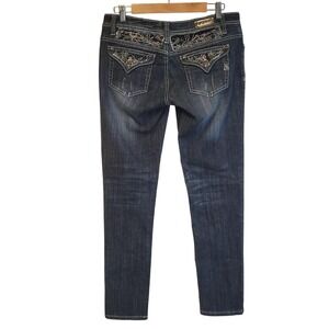 Vintage Y2K LA Idol Bling Jeans‎ Women's Western Low Rise 90s Rhinestone Size 11